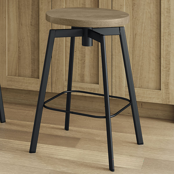 Hokku Designs Katerinka Swivel Solid Wood Counter & Bar Stool Wayfair